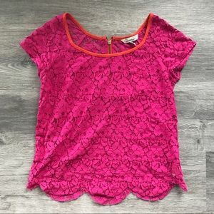 Speechless Lace Top Pink Orange